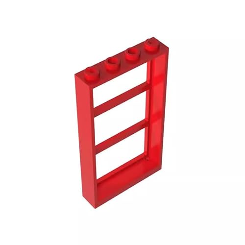 Gobricks GDS-764 Fenster, 1x10,2x15,2 cm, Rahmen mit 3 Scheiben, 1 Stück, kompatibel mit Lego, 57894, 46523, 6126103, DIY-Teile und MOC-Komponenten für große Ziegelmarken, Farbe: Rot 21 von XYEIUGO