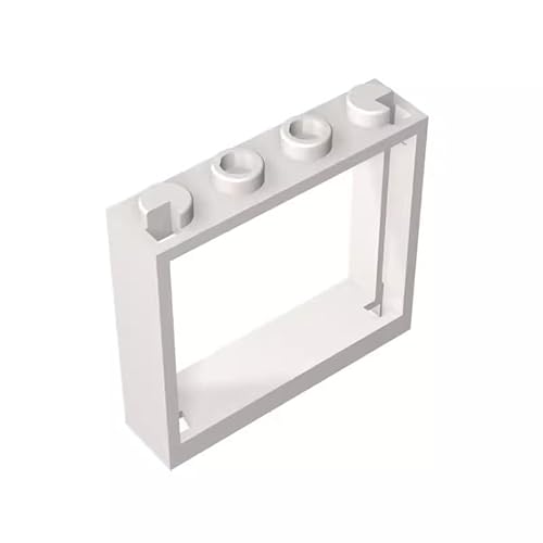 Gobricks GDS-780 Fenster 1x4x3 ohne Rollladenlaschen, 10 Stück, kompatibel mit Lego Steine 60594, DIY-Teilen und MOC-Komponenten für große Bausteinmarken, Farbe: Weiß 1 von XYEIUGO
