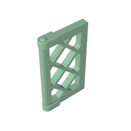 Gobricks GDS-790 Fenster, 1x2x3 Scheibe, Gittermuster mit dicken Ecklaschen, 10 Stück, kompatibel mit Lego Steine 60607 DIY-Teilen und MOC-Komponenten für große Ziegelmarken, Farbe: Sandgrün 151 von XYEIUGO