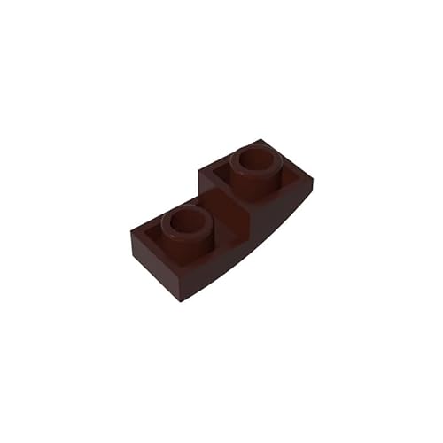 Gobricks GDS-795 Gebogene 2x1 umgekehrt, 50 Stück, kompatibel mit Lego 24201 6147050, DIY-Teile und MOC-Komponenten für große Ziegelmarken, Farbe: Dunkelbraun 308 von XYEIUGO