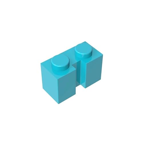 GDS-798 Brick Special 1x2 mit Rille, 50 Stück, kompatibel mit Lego 4216 4617170, DIY-Teile und MOC-Komponenten für große Ziegelmarken, Farbe: Mittel-Azurblau 322 von XYEIUGO