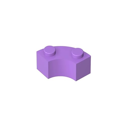 Gobricks GDS-799 Makkaroni mit runder Ecke, 5,1x5,1 cm, mit Bolzenkerbe und verstärkter Unterseite, 50 Stück, kompatibel mit Lego 85080 3063, für große Ziegelmarken, Farbe: Medium Lavender 324 von XYEIUGO