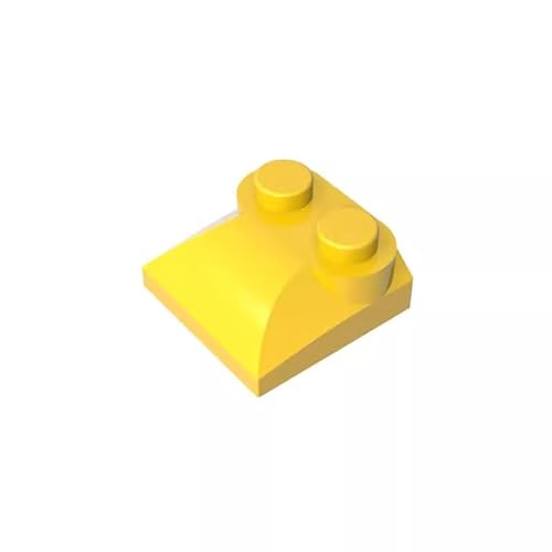 GDS-800 Brick Curved 2x2x2/3 Zwei Nieten und gebogenes Schrägende, 50 Stück, kompatibel mit Lego 47457 4218696, DIY-Teile und MOC-Komponenten für große Ziegelmarken, Farbe: Gelb 24 von XYEIUGO