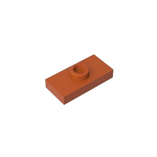 Gobricks GDS-803 Platte Spezial 1x2 mit 1 Bolzen ohne Rille (Jumper), 50 Stück, kompatibel mit Lego 3794 15573, Komponenten für die wichtigsten Ziegelmarken, Farbe: Dunkelorange 38 von XYEIUGO