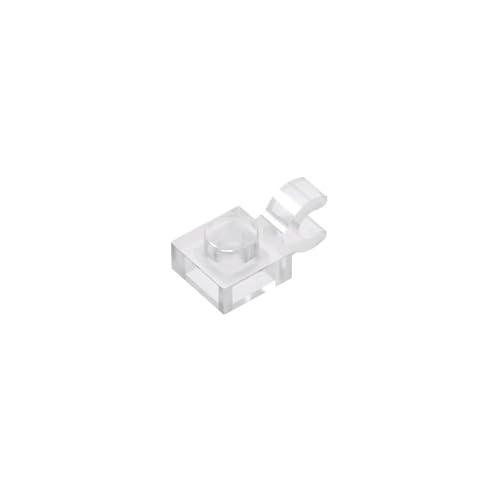 Gobricks GDS-813 Platte Spezial 1x1 mit Clip horizontal (Dicker U-Clip), 50 Stück, kompatibel mit Lego Steine 41632 4081, Teile und MOC-Komponenten für große Ziegelmarken, Farbe: Transparent 40 von XYEIUGO
