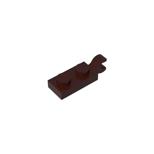 Gobricks GDS-817 Platte Spezial 1x2 mit Clip, horizontal am Ende, 50 Stück, kompatibel mit Lego Steine 49563 60470, DIY-Teile und MOC-Komponenten für große Ziegelmarken, Farbe: Dunkelbraun 308 von XYEIUGO