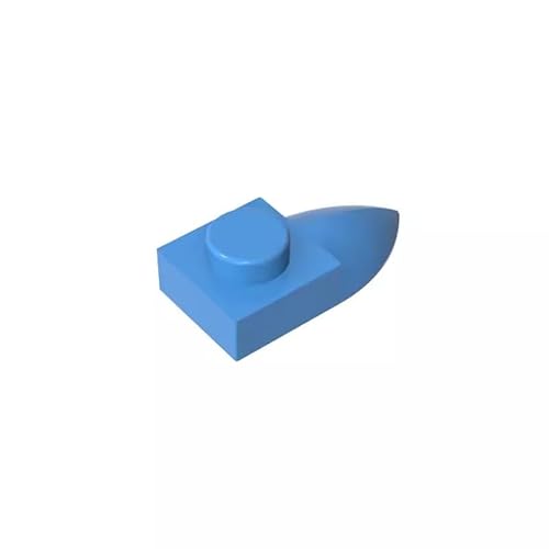 Gobricks GDS-870 Platte Spezial 1 x 1 mit Zahn, 50 Stück, kompatibel mit Lego 49668, 49673, 35162, DIY-Teile und MOC-Komponenten für große Ziegelmarken, Farbe: Mittelblau 102 von XYEIUGO