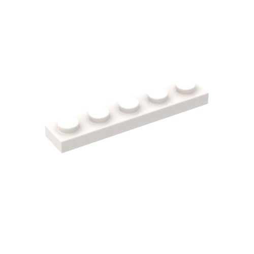 Gobricks Grundplatte, 1 x 5 Grundplatte, 50 Stück, kompatibel mit Lego GDS-90026 78329, klassisches Bulk-Spielzeug, MOC, Farbe: Weiß 1 von XYEIUGO