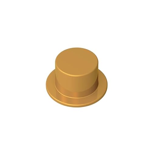 Gobricks Kopfbedeckung, Gentleman's Topper, kompatibel mit Lego 3878 GDS-M100, klassisches Spielzeug, MOC, Farbe: Perlgold 297, 10 Stück von XYEIUGO