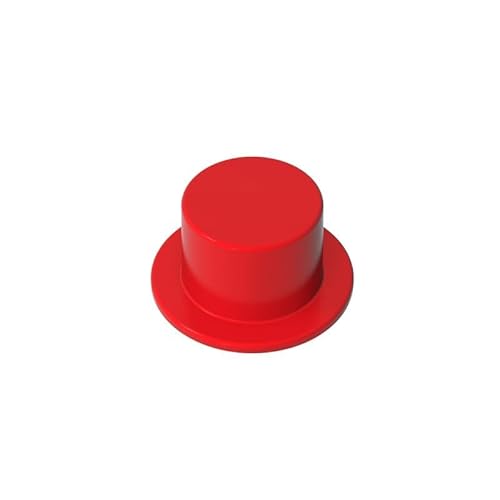 Gobricks Kopfbedeckung, Gentleman's Topper, kompatibel mit Lego 3878 GDS-M100, klassisches Spielzeug, MOC, Farbe: Rot 21, 10 Stück von XYEIUGO