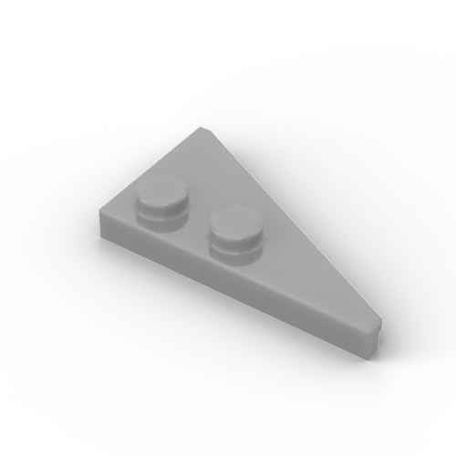 Gobricks Kreisplatte, 2 x 4, 27 ° Winkel, Keilplatte (links), 50 Stück, kompatibel mit Lego 65429 GDS-90175, klassisches Bulk-Spielzeug, MOC, Farbe: flach, Silber 315 von XYEIUGO
