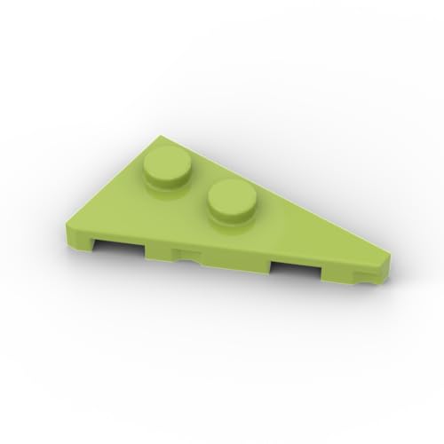 Gobricks Kreisplatte 2 x 4 27 ° Winkelkeilplatte (rechts), 50 Stück, kompatibel mit Lego 65426 GDS-90174, klassisches Bulk-Spielzeug, MOC, Farbe: Limette 119 von XYEIUGO