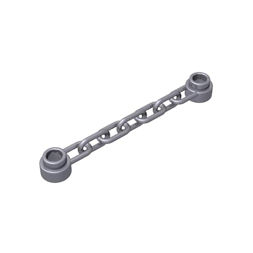 Gobricks Ornamente, 1 x 6 Kette, 10 Stück, kompatibel mit Lego 92338 39890 GDS-90165, klassisches Bulk-Spielzeug, MOC, Farbe: flach, Silber 315 von XYEIUGO