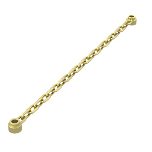 Gobricks Ornamente, 16–17 l, Granulatkette an beiden Enden, 10 Stück, kompatibel mit Lego 30104 60169 GDS-90166, klassisches Bulk-Spielzeug, MOC, Farbe: helles Gold von XYEIUGO