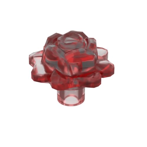 Gobricks Ornamente, Pflanzenrosen, 50 Stück, kompatibel mit Lego GDS-90120, klassisches Bulk-Spielzeug, MOC, Farbe: Trans Red 41 von XYEIUGO