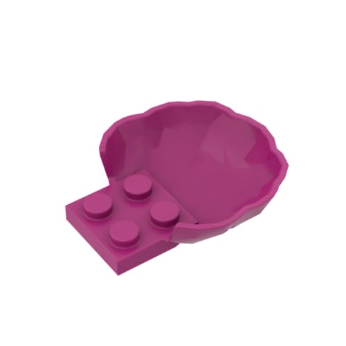 Gobricks Ornamente, Tier-Körperteil, Muschel/Muschel-Halbschale mit 4 Nieten, 50 Stück, kompatibel mit Lego 18970 GDS-2092, klassisches Bulk-Spielzeug, MOC, Farbe: Magenta 124 von XYEIUGO