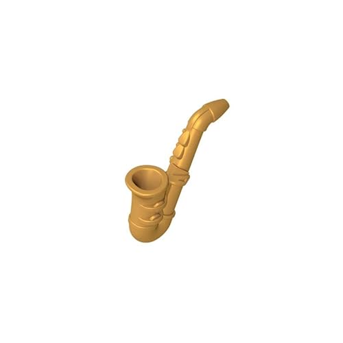 Gobricks Requisiten, Musikinstrument, Saxophon, kompatibel mit Lego GDS-M181, klassisches Bulk-Spielzeug, MOC, Farbe: Perlgold 297, 10 Stück Gobricks Requisiten, Musikinstrument, Saxophon, kompatibel mit Lego GDS-M181, klassisches Bulk-Spielzeug, MOC, Farbe: Perlgold 297, 10 Stück von XYEIUGO