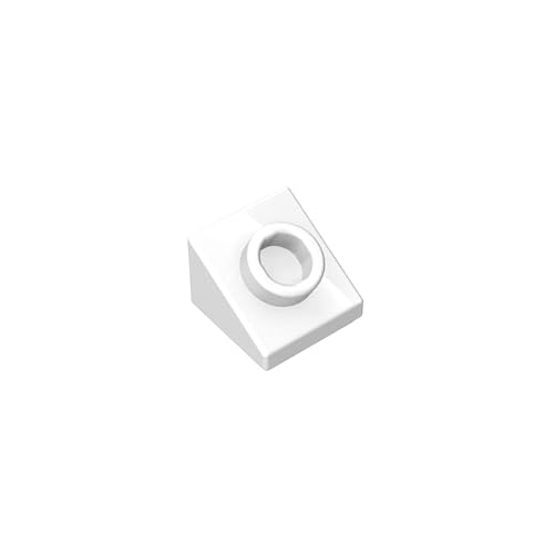 Gobricks Slope Brick 1 x 1 x 2/3 Steigung mit Punktstein, 50 Stück, kompatibel mit Lego GDS-90254, klassisches Bulk-Spielzeug, MOC, Farbe: Weiß 1 von XYEIUGO