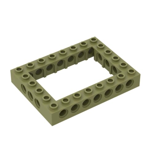 Gobricks Technik Brick Technic Brick 6x8 mit offener Mitte 4x6 32532 4188143 GDS-974, 10 Stück, kompatibel mit Lego Classic Bulk-Spielzeug, MOC, Farbe: Olivgrün 330 von XYEIUGO