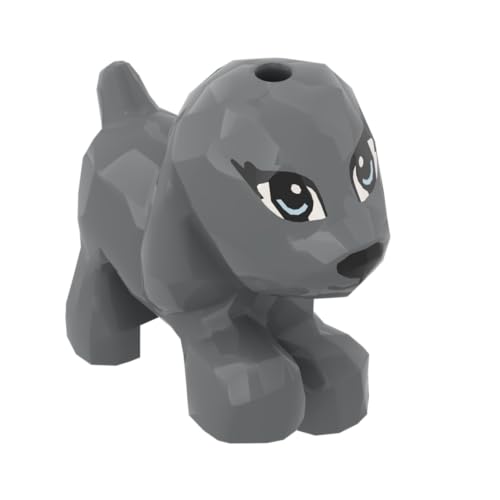 Gobricks Tiere, Hund, kleine Spaziergänge, 10 Stück, kompatibel mit Lego 98386 GDS-2098, klassisches Bulk-Spielzeug, MOC, Farbe: Dunkelblaugrau 199 von XYEIUGO