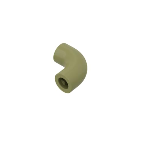 XYEIUGO Gobricks 25214 Ornament-Ziegelsteine, rund, 1 x 1 Durchmesser, Rohr mit 90-Grad-Winkel (2 x 2 x 1) und Achslöchern (Kreuzschlitz), je 50 Stück, Bausteine, Farbe: Olivgrün 049 von XYEIUGO