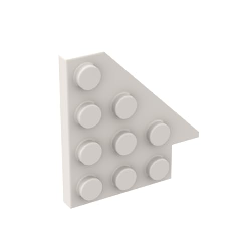 XYEIUGO Gobricks Kreisplatte, 4 x 4, spezielle Form, schräge Platte (rechts), 10 Stück, GDS-M361 3935, klassisches Bulk-Spielzeug, MOC, Farbe: Weiß 1 von XYEIUGO