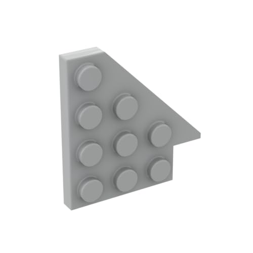 XYEIUGO Gobricks Kreisplatte 10 x 10 cm, spezielle Form, schräge Platte (rechts), 10 Stück, GDS-M361 3935, klassisches Bulk-Spielzeug, MOC, Farbe: Hellbläulich-Grau, 194 von XYEIUGO