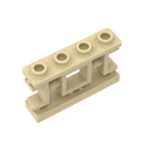 XYEIUGO Gobricks Ornamente, 1 x 4 x 2 Balustrade im chinesischen Stil, kompatibel mit den großen Marken GDS-M425 32932, klassisches Bulk-Spielzeug, MOC, Farbe: Hellbraun 5, 10 Stück von XYEIUGO