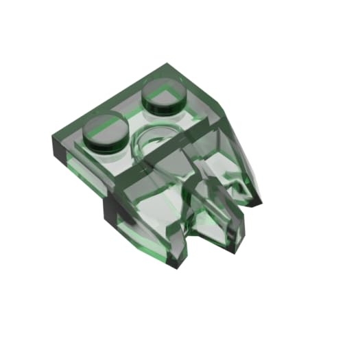 XYEIUGO Gobricks Ornaments 2 x 2 Drei-Finger-Felsform, 10 Stück, kompatibel mit den großen Marken GDS-M449 27261, klassisches Bulk-Spielzeug, MOC, Farbe: Trans Green 48 von XYEIUGO