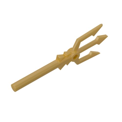 XYEIUGO Gobricks Requisiten, Dreizack, kompatibel mit den großen Marken GDS-M4342 87753, klassisches Bulk-Spielzeug, MOC, Farbe: Perlgold 297, 10 Stück XYEIUGO Gobricks Requisiten, Dreizack, kompatibel mit den großen Marken GDS-M4342 87753, klassisches Bulk-Spielzeug, MOC, Farbe: Perlgold 297, 10 Stück von XYEIUGO