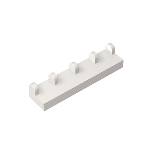 XYEIUGO Gobricks Scharnierplatte, 1 x 4, mit 5 Krallen an der Seite, 10 Stück, kompatibel mit den großen Marken GDS-M439, klassisches Bulk-Spielzeug, MOC, Farbe: Weiß 1 von XYEIUGO