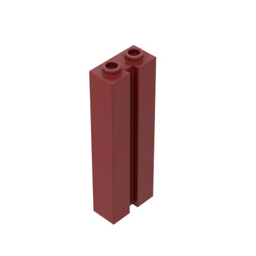 XYEIUGO Gobricks Scharnierziegel, 1 x 2 x 5, Rillenziegel, 10 Stück, kompatibel mit den großen Marken GDS-M367 88393, klassisches Bulk-Spielzeug, MOC, Farbe: Dunkelrot 154 von XYEIUGO
