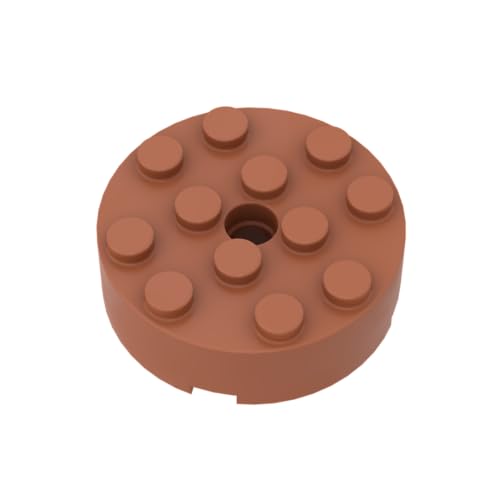 XYEIUGO Gobricks Transportation 4 x 4 Säulenloch, Zylinderteil, 10 Stück, GDS-M350 41531, klassisches Bulk-Spielzeug, MOC, Farbe: Dunkelorange, 38 von XYEIUGO