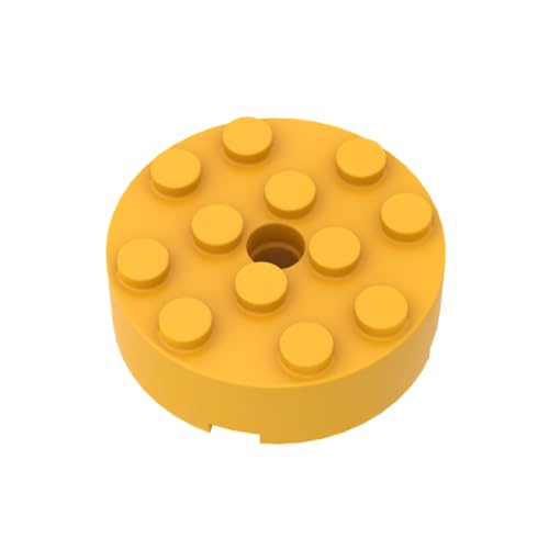XYEIUGO Gobricks Transportation 4 x 4 Säulenloch, Zylinderteil, 10 Stück, GDS-M350 41531, klassisches Bulk-Spielzeug, MOC, Farbe: Hellorange 191 von XYEIUGO