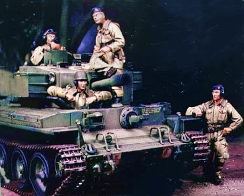 XYMCX 1/35 WWII Britischer Panzersoldat Resinmodellbausatz Unbemalter und unmontierter Soldat Resinmodellbausatz (4 Männer, keine Panzer) //l8q5O6 von XYMCX