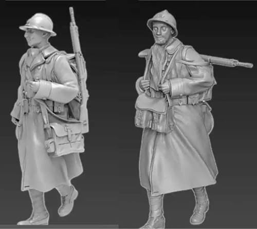 XYMCX 1/35 WWII British Soldiers Resin Soldier Model Kit Unbemalt und unmontiert Resin Modell (2-Personen)//G3x4S2 von XYMCX