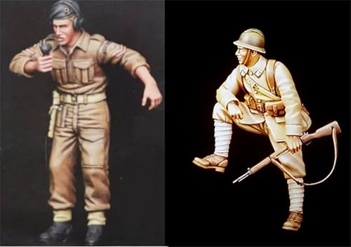 XYMCX 1/35 WWII British Soldiers Resin Soldier Model Kit Unbemalt und unmontiert Resin Modell (2-Personen)//G3x4S3 von XYMCX
