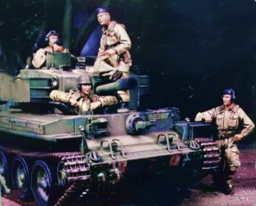 XYMCX 1/35 WWII British Tank Soldier Resin Model Kit Unbemalt und unmontiert Soldier Resin Model Kit (4 Men, No Tank) //k8c7J5 von XYMCX