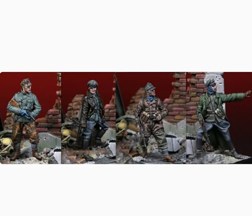 XYMCX 1/35 WWII Deutscher Soldat Resin Modellbausatz Unbemalter und unmontierter Soldat Resin Modellbausatz (4 Figuren) //l8q5O1 von XYMCX