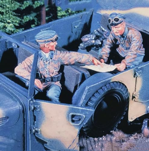XYMCX 1/35 WWII German Driver Soldier Resin Model Kit Unbemalt und unmontiert Soldier Resin Model Kit (2 Men, No Vehicle) //l8q4O3 von XYMCX