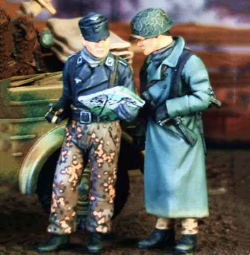 XYMCX 1/35 WWII German Driver Soldier Resin Soldier Model Kit Unbemalte und unmontierte Figur Resinmodellbausatz (2 Figuren, kein Fahrzeug) //o7W2Z2 von XYMCX