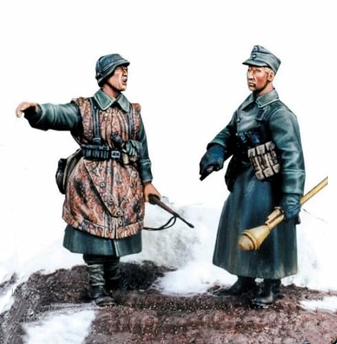 XYMCX 1/35 WWII German Soldier Resin Model Kit Unbemalt und unmontiert Soldier Resin Model Kit (2-Personen) //k9c7J21 von XYMCX