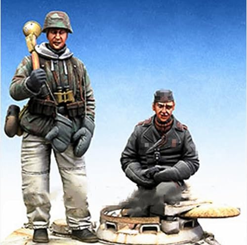 XYMCX 1/35 WWII German Soldier Resin Model Kit Unbemalt und unmontiert Soldier Resin Model Kit (2-Personen) //k9c7J23 von XYMCX