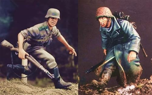 XYMCX 1/35 WWII German Soldier Resin Model Kit Unbemalt und unmontiert Soldier Resin Model Kit (2-Personen) //k9c7J8 von XYMCX