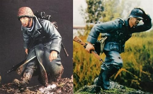 XYMCX 1/35 WWII German Soldier Resin Model Kit Unbemalt und unmontiert Soldier Resin Model Kit (2-Personen) //k9c7J9 von XYMCX