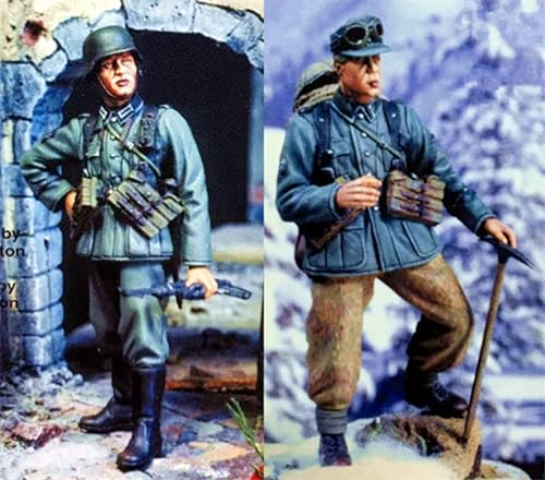 XYMCX 1/35 WWII German Soldier Resin Model Kit Unbemalt und unmontiert Soldier Resin Model Kit (2-Personen) //l9q7O20 von XYMCX