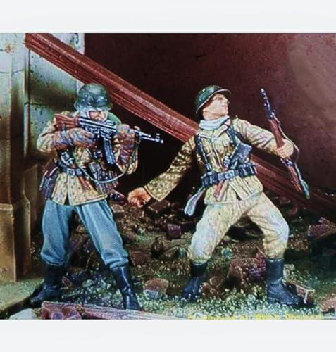 XYMCX 1/35 WWII German Soldier Resin Model Kit Unbemalt und unmontiert Soldier Resin Model Kit (2-Personen) //l9q7O9 von XYMCX