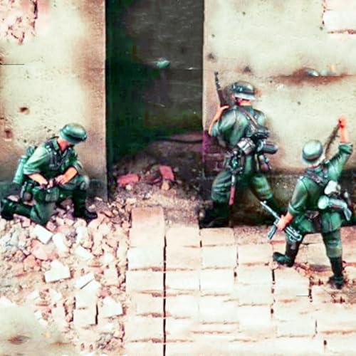 XYMCX 1/35 WWII German Soldier Resin Model Kit Unbemalt und unmontiert Soldier Resin Model Kit (3-Personen) //l8q7O1 von XYMCX