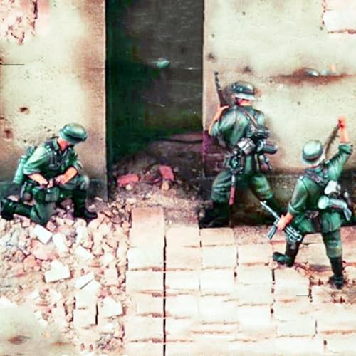 XYMCX 1/35 WWII German Soldier Resin Soldier Model Kit Unbemalt und unmontiert Figur Resin Model Kit (3 Personen) //o8W2Z3 von XYMCX