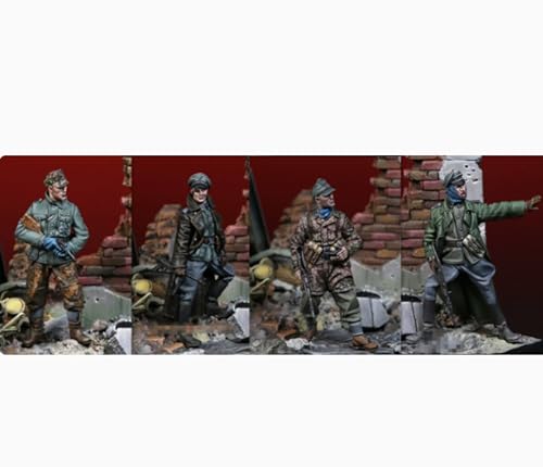 XYMCX 1/35 WWII German Soldier Resin Soldier Model Kit Unbemalt und unmontiert Figur Resin Model Kit (4 Personen) //o7W4Z2 von XYMCX